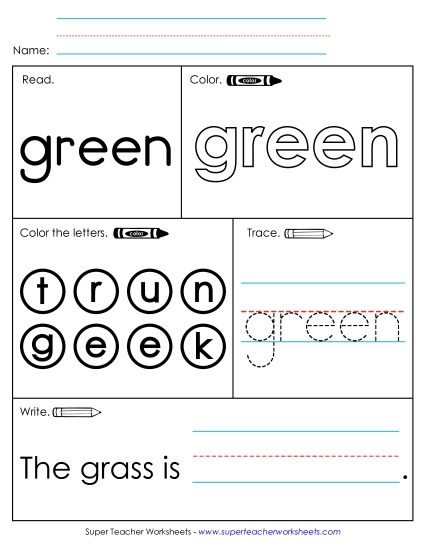Worksheet 1: Green Worksheet 1: Green