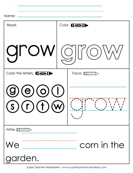 Worksheet 1: Grow