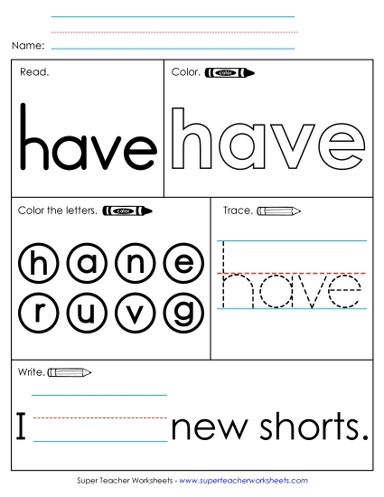 Worksheet 1: Have Worksheet 1: Have