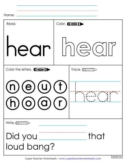 Worksheet 1: Hear Worksheet 1: Hear