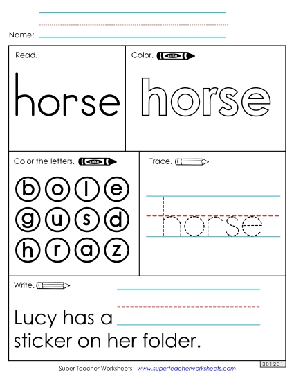 Worksheet 1: Horse Worksheet 1: Horse