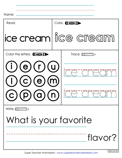 Worksheet 1: Ice Cream