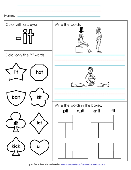 Worksheets - Worksheet 1 (-it Words)