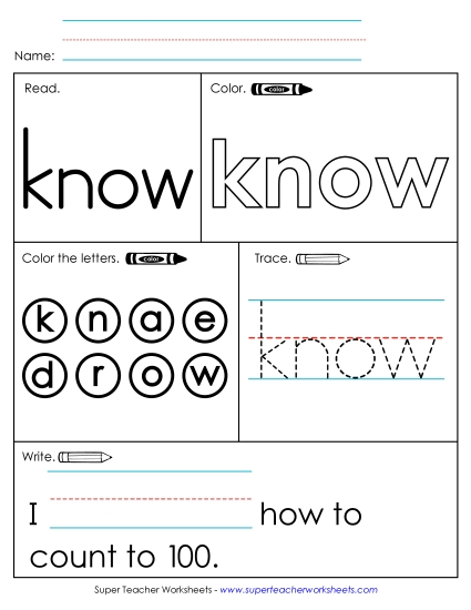 Worksheet 1: Know Worksheet 1: Know