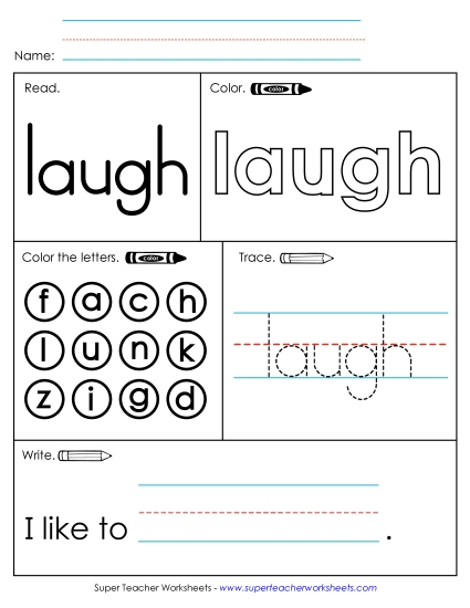 Worksheet 1: Laugh Worksheet 1: Laugh