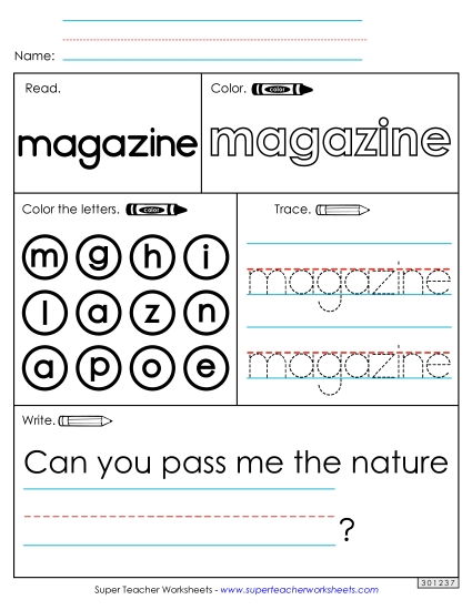 Worksheet 1: Magazine