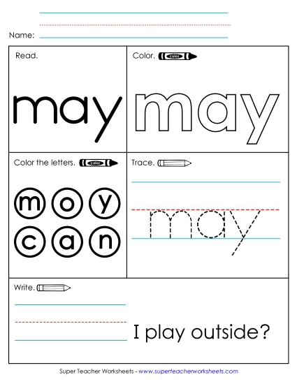 Worksheet 1: May Worksheet 1: May