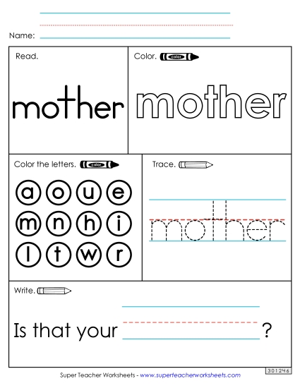 Worksheet 1: Mother Worksheet 1: Mother