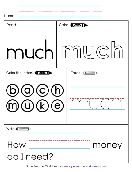 Worksheet 1: Much Worksheet 1: Much