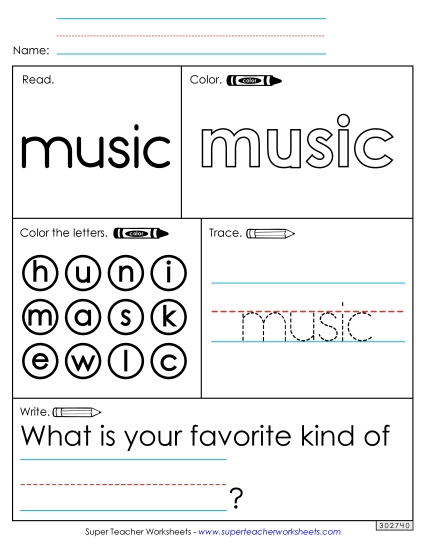 Worksheet 1: Music Worksheet 1: Music