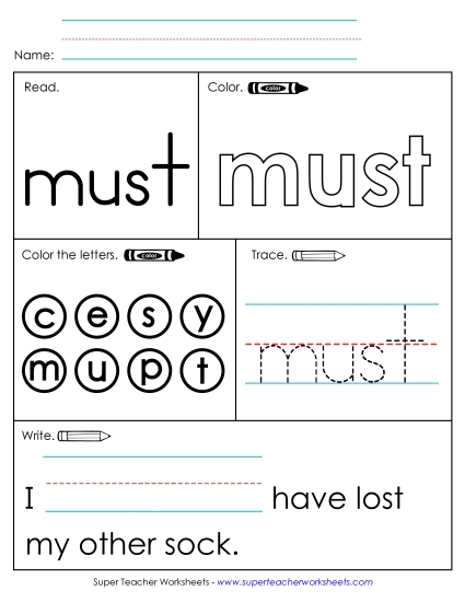 Worksheet 1: Must Worksheet 1: Must