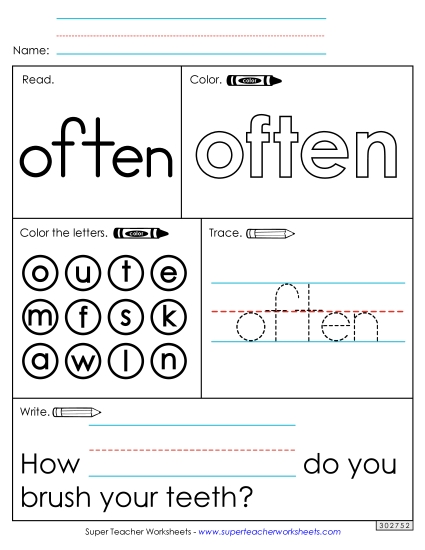 Worksheet 1: Often Worksheet 1: Often