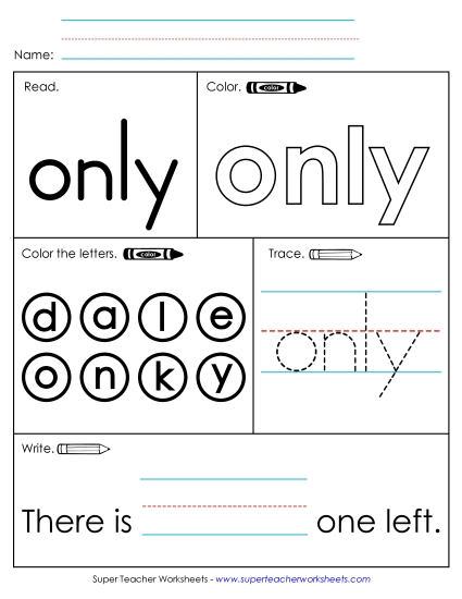 Worksheet 1: Only Worksheet 1: Only