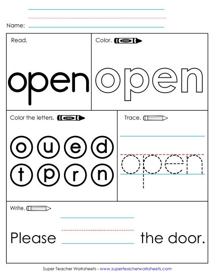 Worksheet 1: Open Worksheet 1: Open
