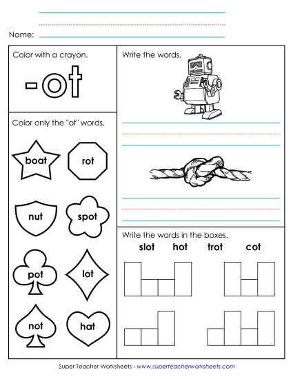 Worksheets - Worksheet 1 (-ot Words) Worksheets - Worksheet 1 (-ot Words)