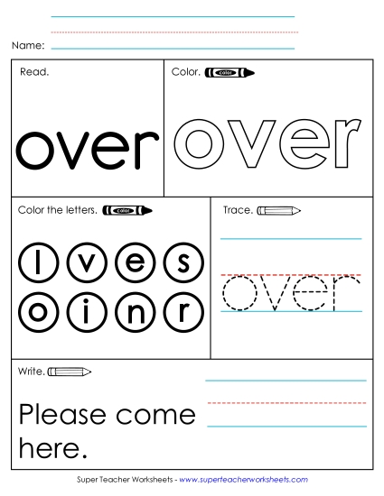 Worksheet 1: Over Worksheet 1: Over
