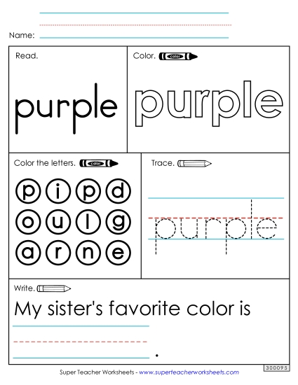 Worksheet 1: Purple Worksheet 1: Purple
