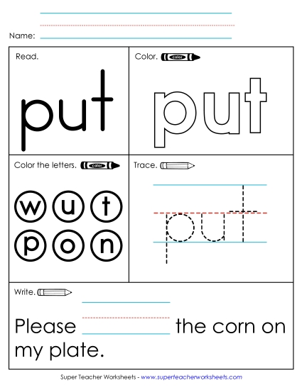 Worksheet 1: Put Worksheet 1: Put