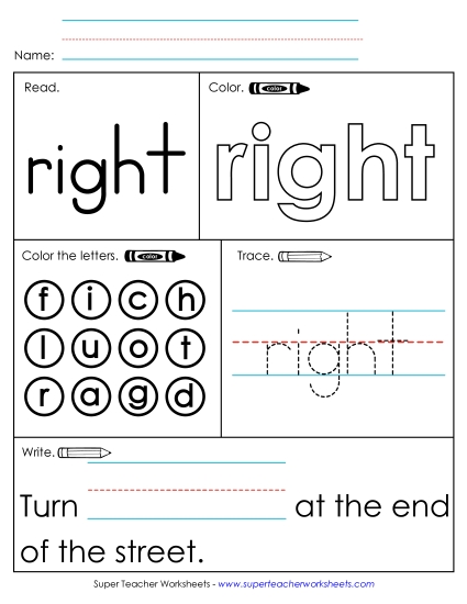 Worksheet 1: Right Worksheet 1: Right