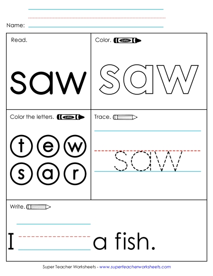 Worksheet 1: Saw Worksheet 1: Saw