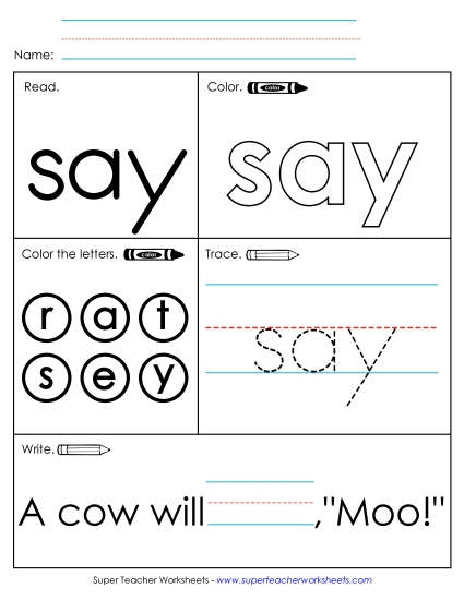 Worksheet 1: Say Worksheet 1: Say