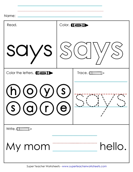 Worksheet 1: Says