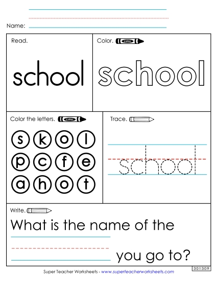 Worksheet 1: School Worksheet 1: School