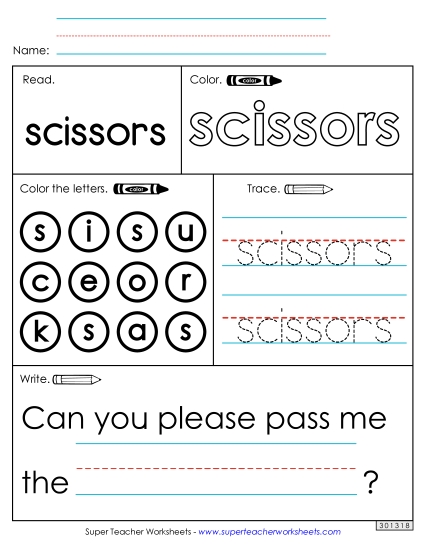 Worksheet 1: Scissors Worksheet 1: Scissors