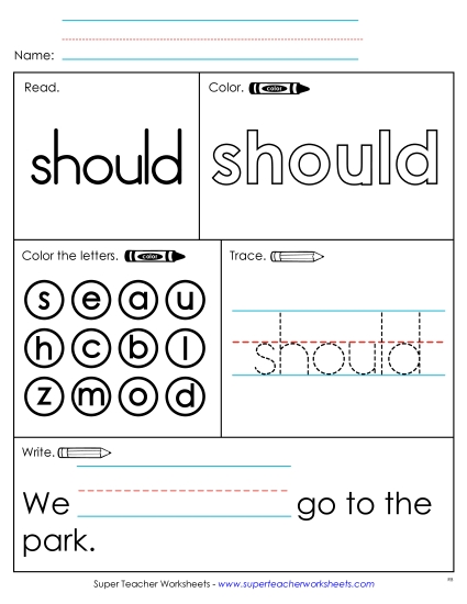 Worksheet 1: Should Worksheet 1: Should