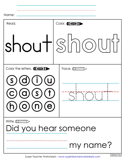 Worksheet 1: Shout Worksheet 1: Shout