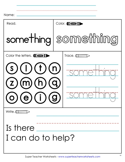 Worksheet 1: Something