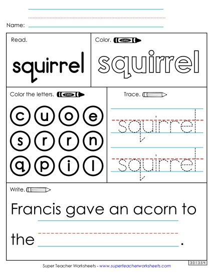 Worksheet 1: Squirrel Worksheet 1: Squirrel