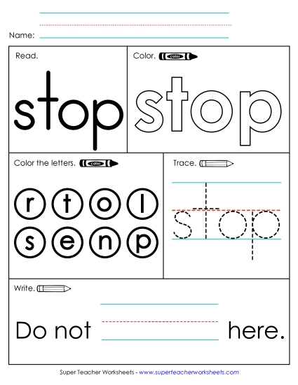 Worksheet 1: Stop Worksheet 1: Stop