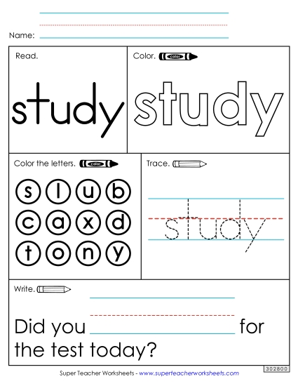 Worksheet 1: Study Worksheet 1: Study