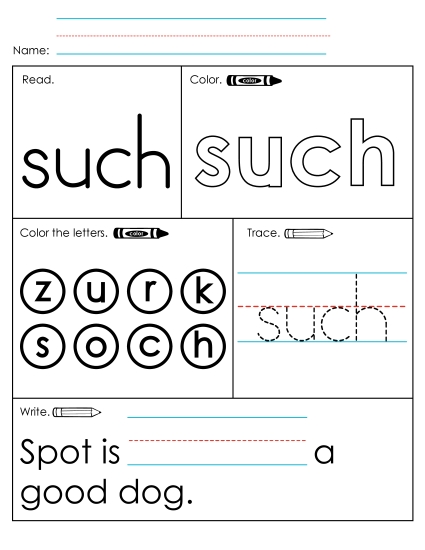 Worksheet 1: Such