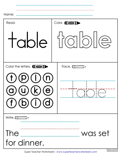 Worksheet 1: Table Worksheet 1: Table