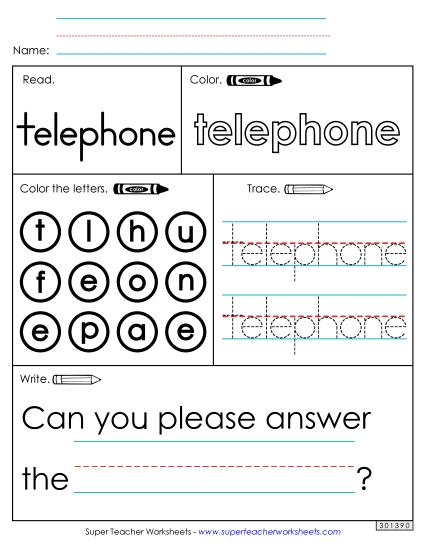 Worksheet 1: Telephone Worksheet 1: Telephone