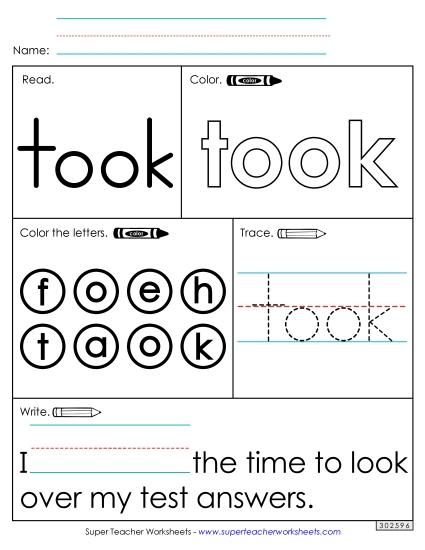 Worksheet 1: Took