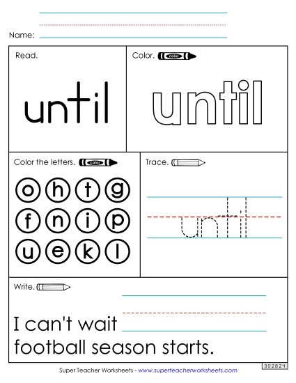 Worksheet 1: Until Worksheet 1: Until