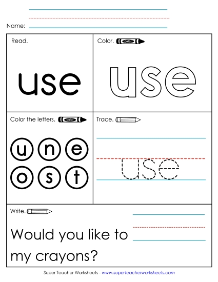 Worksheet 1: Use Worksheet 1: Use