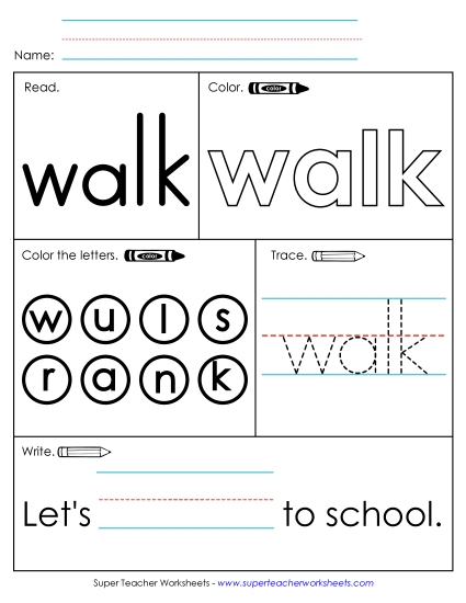 Worksheet 1: Walk Worksheet 1: Walk