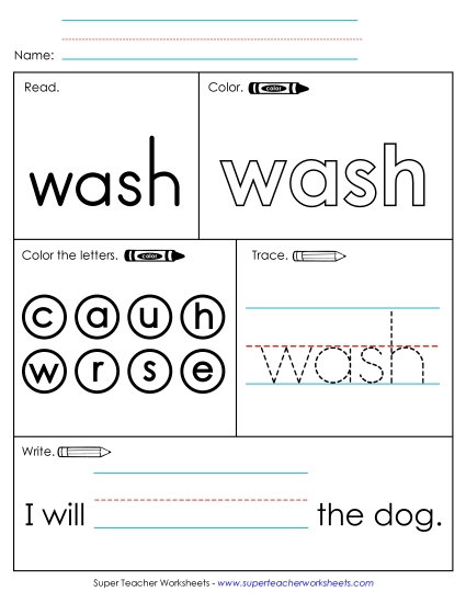 Worksheet 1: Wash Worksheet 1: Wash