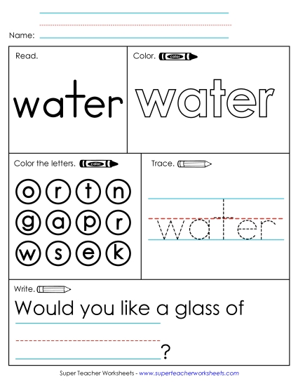 Worksheet 1: Water Worksheet 1: Water