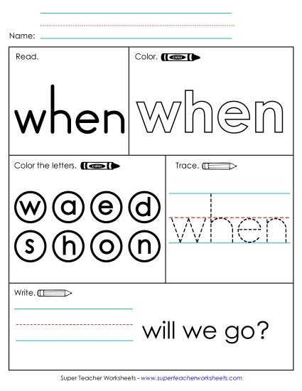 Worksheet 1: When Worksheet 1: When