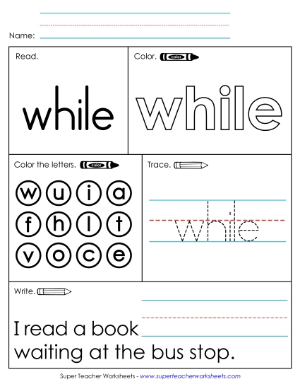 Worksheet 1: While Worksheet 1: While