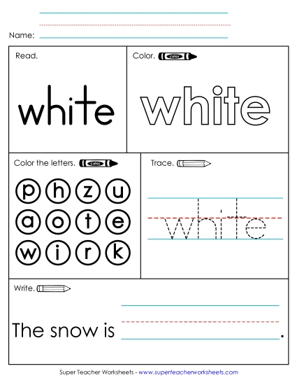 Worksheet 1: White Worksheet 1: White