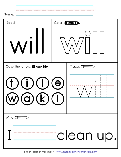 Worksheet 1: Will Worksheet 1: Will