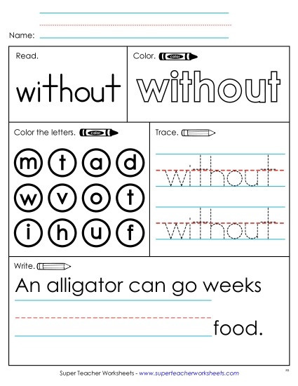 Worksheet 1: Without Worksheet 1: Without