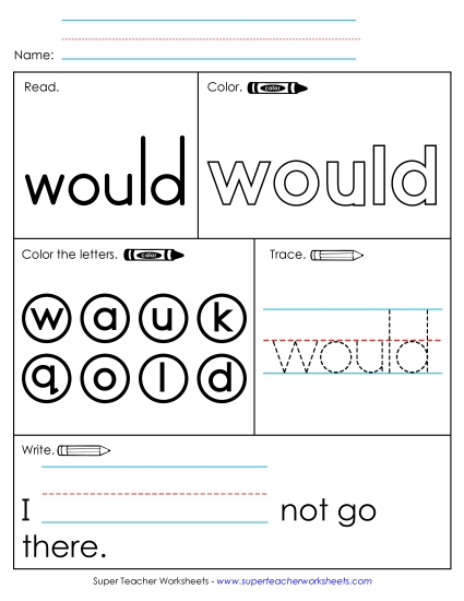 Worksheet 1: Would Worksheet 1: Would