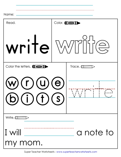 Worksheet 1: Write Worksheet 1: Write
